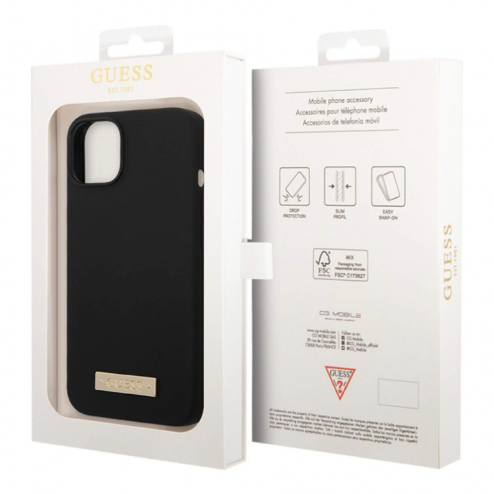 ����� ��� iPhone 14 Pro Max GUESS Liquid silicone Plate logo, MagSafe