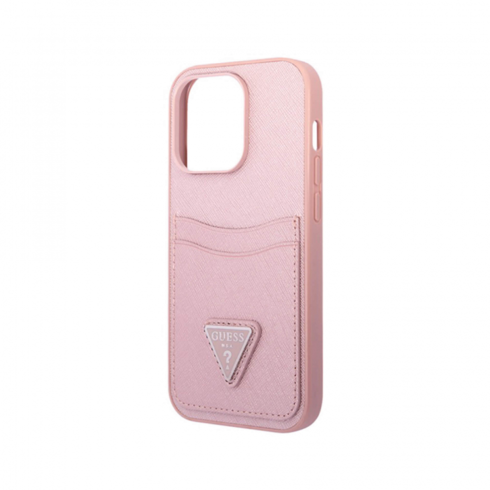 ����� ��� iPhone 14 Pro Max Guess PU Saffiano 2 card Metal triangle, �������