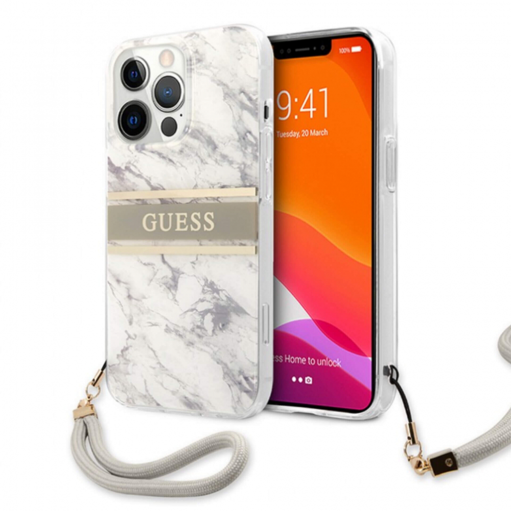 ����� ��� iPhone 13 Pro Max Guess PC/TPU Marble Hard+Nylop, �����