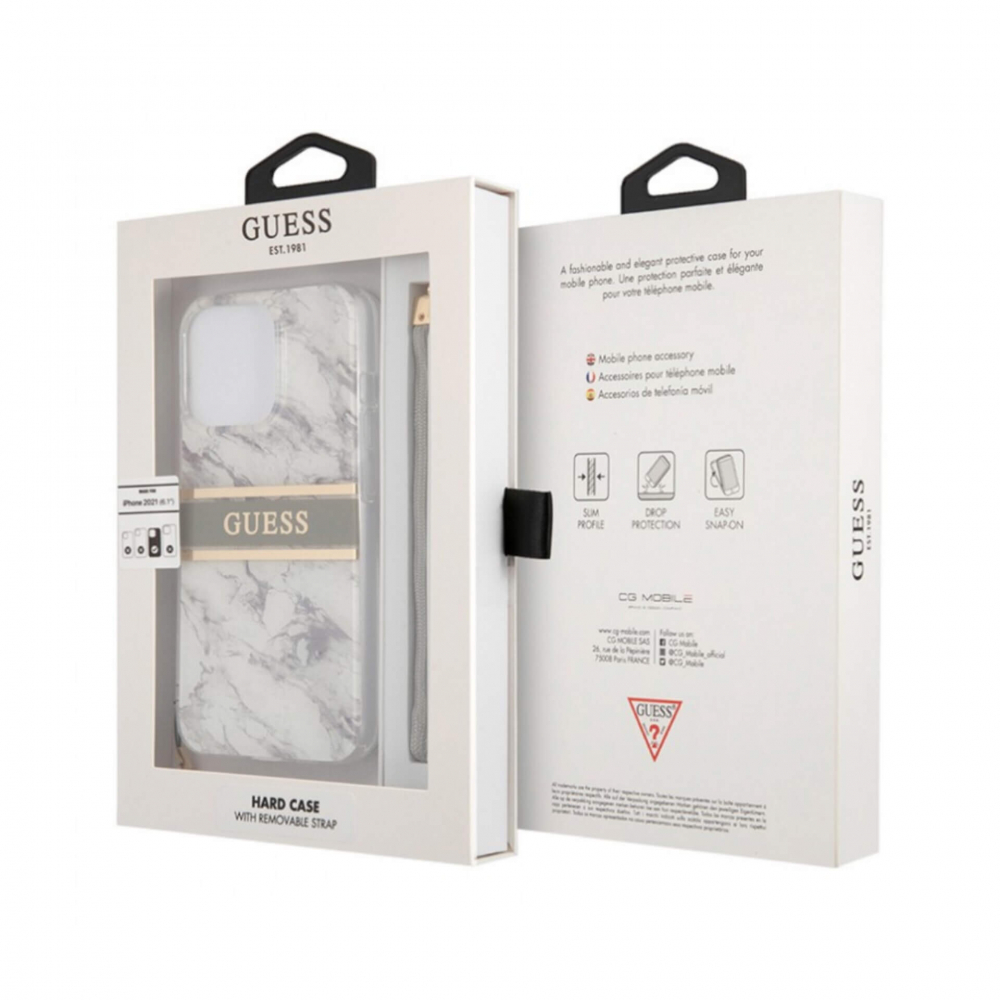 ����� ��� iPhone 13 Pro Max Guess PC/TPU Marble Hard+Nylop, �����