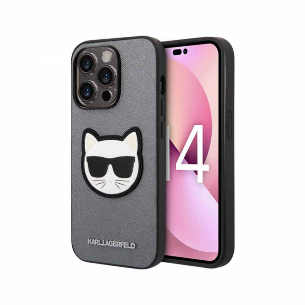 ����� ��� iPhone 14 Pro Lagerfeld PU Saffiano Choupette head Patch, ������� 
