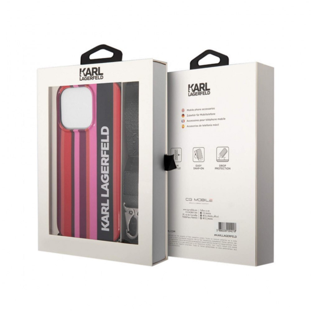 ����� ��� iPhone 14 Pro Lagerfeld Crossbody PC/TPU Color Strap, �������
