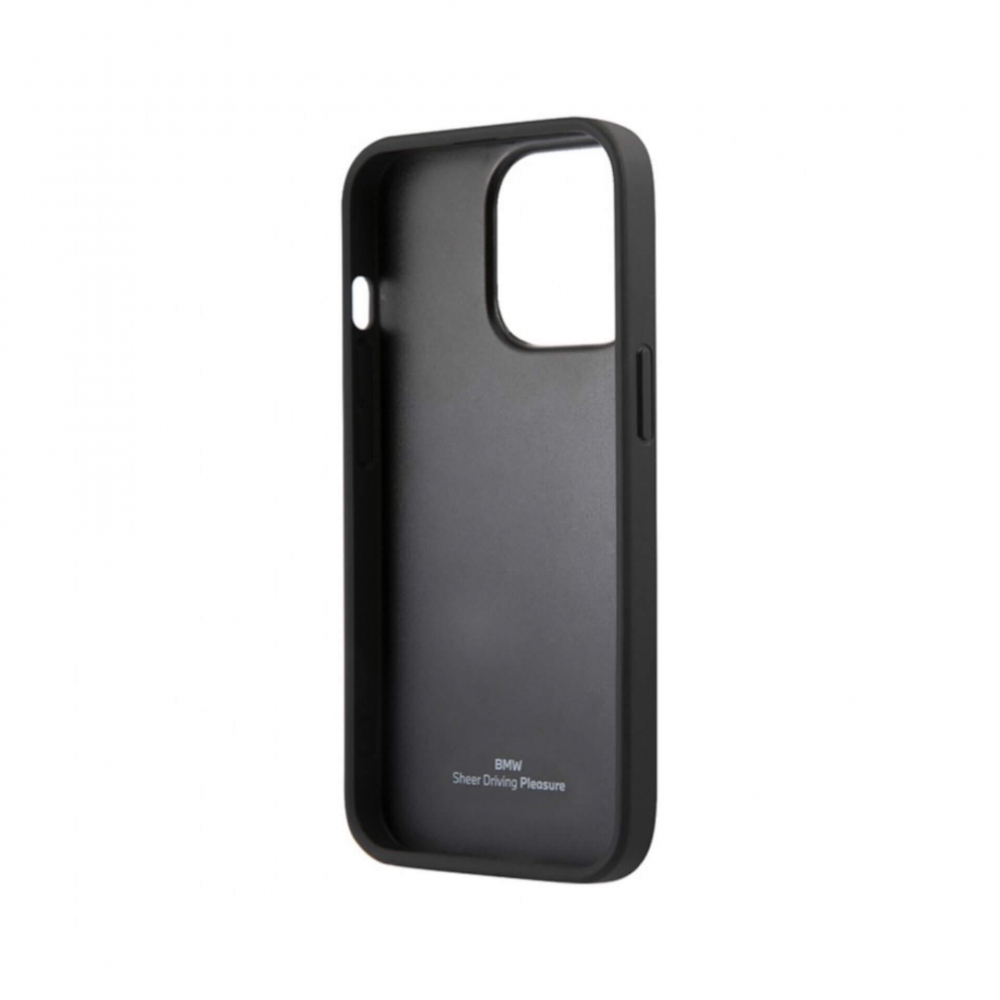 ����� ��� iPhone 13 Pro Max BMW Signature Genuine leather Embossed, ׸����