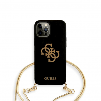 ����� ��� iPhone 12 Pro Max, Guess, �� �������, Liquid silicone, Big Blask+Gold